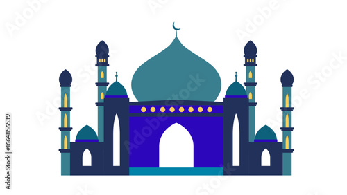 the mosque looks magnificent and luxurious vector illustration