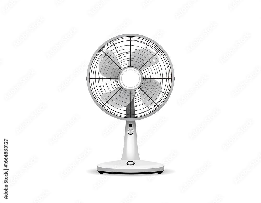 Obraz premium White table fan, front view