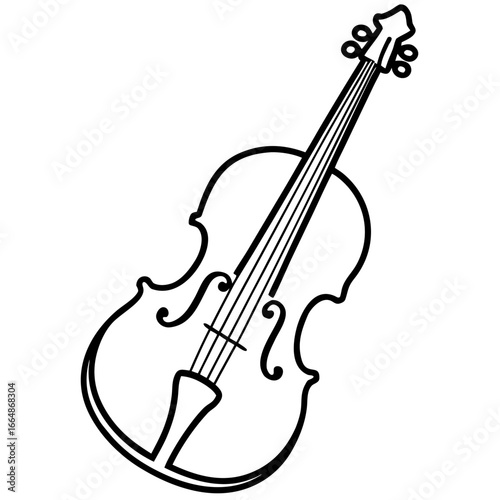 Vintage Cello Line Art Illustration