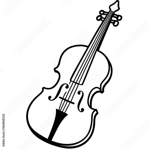 Vintage Cello Line Art Illustration