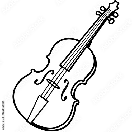 Vintage Cello Line Art Illustration