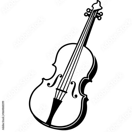 Vintage Cello Line Art Illustration