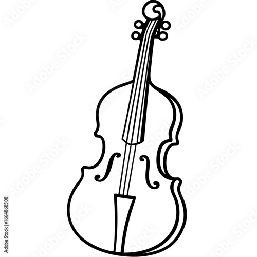 Vintage Cello Line Art Illustration