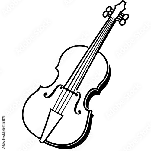 Vintage Cello Line Art Illustration