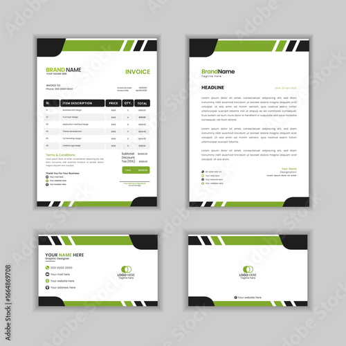 Professional stationery design for your business. Modern corporate identity set branding template.
