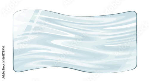 Abstract depiction of a flowing, semi-transparent fabric with gentle curves and smooth textures illustrating movement and softness in a minimalistic
