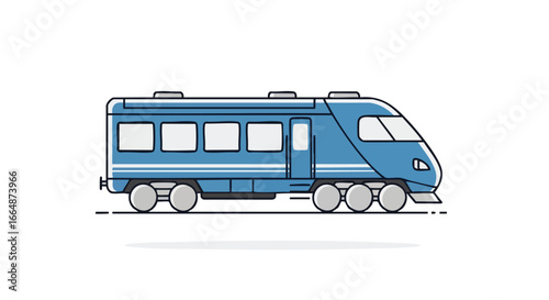 Modern high-speed train illustration emphasizing sleek design and advanced rail technology with a streamlined structure and multiple wheels