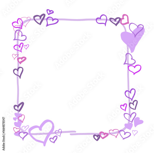 frame with hearts