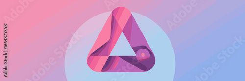 Duotone triangle with dreamy gradient and blue circle – Ideal for branding, web banners, or creative campaigns