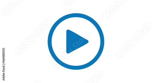 Universal play button icon symbol with modern design elements emphasizing media playback and digital interface functionality in a simplistic style