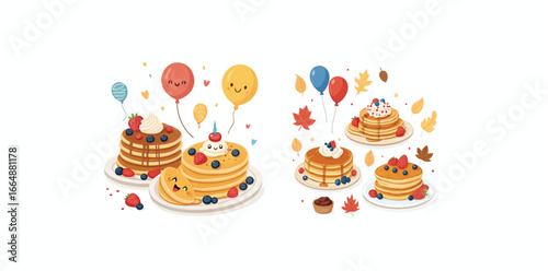 Print  National Pancake Day Celebration Artwork Cheerful Festive Food Related Holiday Graphic