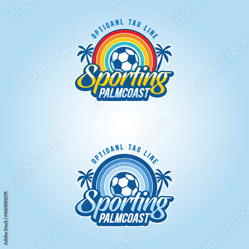 Fully editable retro or classic vector logo template with a ocean or beach theme suitable for sports club or any other related digital or printed media