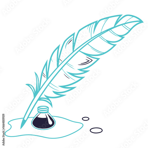 feather pen and inkwell