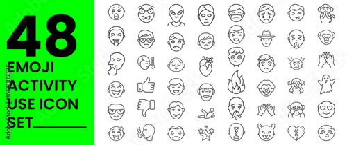 Emoji vector icon set, winking face emoji icon, face with sunglasses emoji icon, heart eyes face emoji icon, blushing face emoji icon, tongue out face emoji
