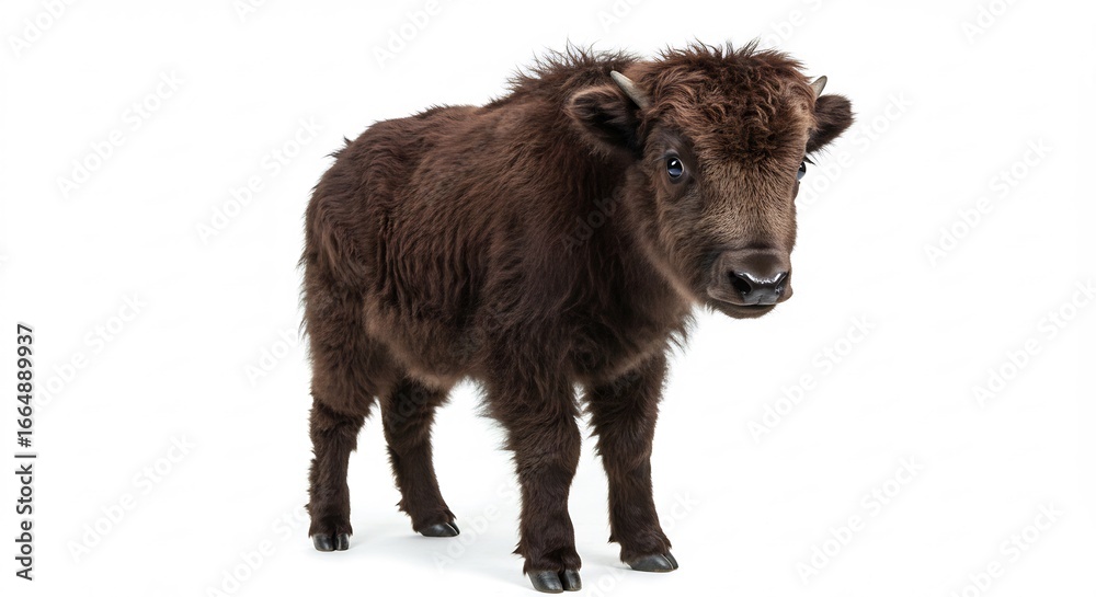 Fototapeta premium Jonge yak staat rustig zacht licht achtergrond. AI Generated