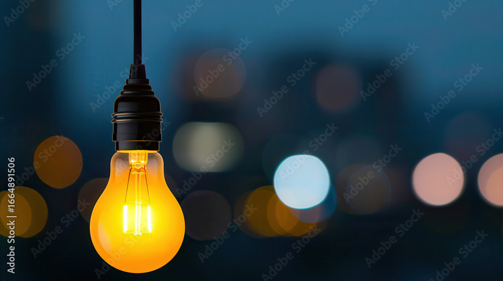 A light bulb hanging from a wire A light bulb hanging from a wire