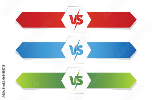 Versus (VS) Letters Fight Logo Illustration Set