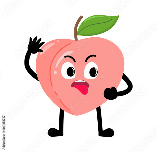 Cute Hand Drawn Naughty Peach Expression