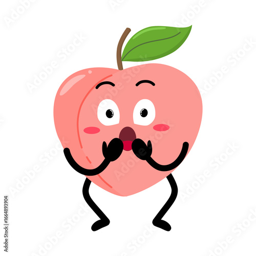 Cute Hand Drawn Surprised Peach