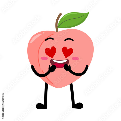 Cute Hand Drawn Crazy In Love Peach