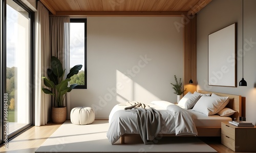 Modern Bedroom Interior with Elegant Bed