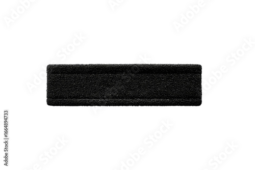 Black fabric headband, rectangular shape, simple design
