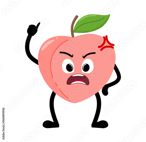Cute Hand Drawn Angry Peach