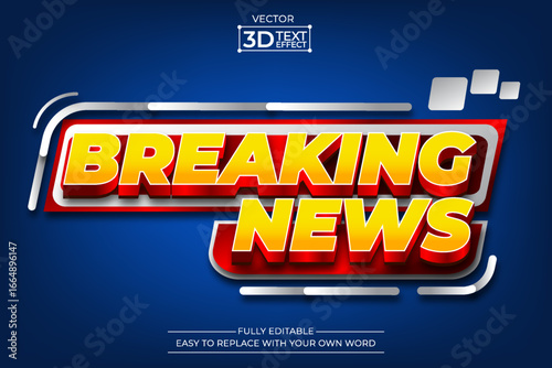 Breaking news editable 3D Text effect