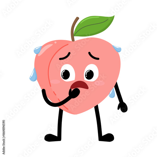 Cute Hand Drawn Nervous Peach Expression