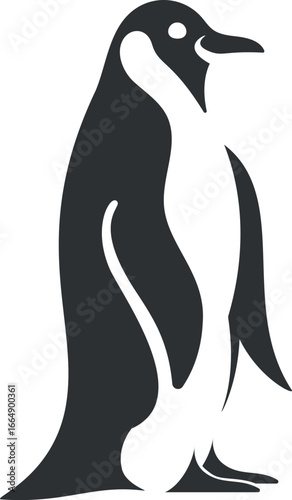Penguin bird black silhouette vector illustration