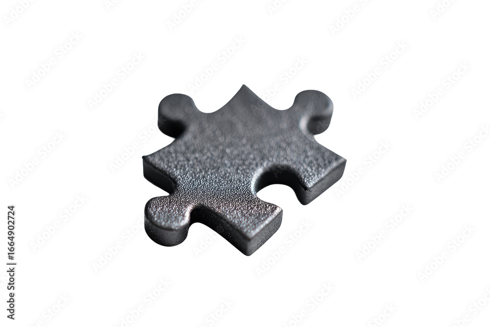 Fototapeta premium Close-up of a single gray puzzle piece