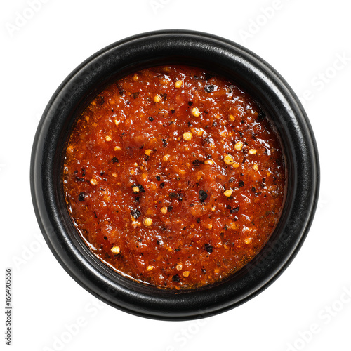 Authentic Salsa Roja Mexican Red Sauce in Ceramic Dish