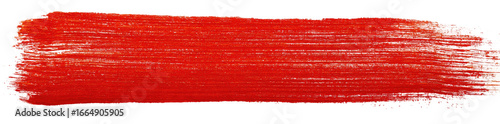 Horizontal, vibrant red paint stroke