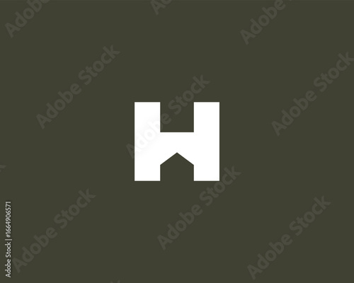 A letter H vector logotype. Home house building sign. Abstract construction or architectural bureau logo.