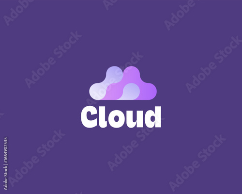 A cloud vector logo design. Creative download data sign. Weather forecast sign.