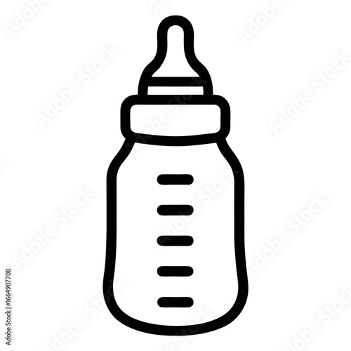 Minimalist Baby Bottle Illustration for Infancy and Childcare Needs a Simple Icon for Newborn Feeding and Early Childhood Products