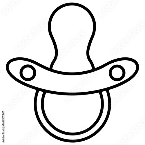 Minimalist Pacifier Line Art Illustration for Baby Products and Healthcare Content Perfect for Web and Print Design Elements