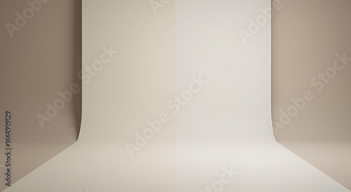Seamless Studio Background with Soft Curves and Neutral Tones.