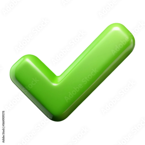 Glossy Green Checkmark for Success and Approval