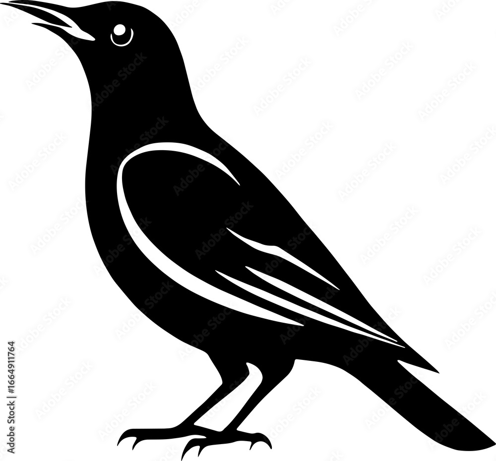 Fototapeta premium Minimalist Bird Icon for Wildlife and Nature Branding