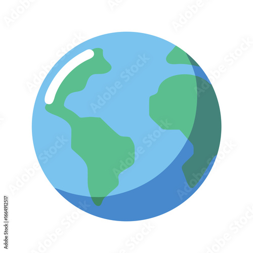 Earth globe icon, globe icon vector illustration, world map with green globe