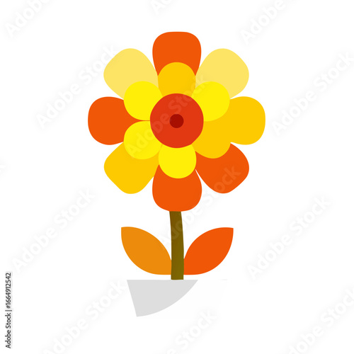 yellow flower on white background, flower in a pot, orange flower in a pot, yellow flower in a pot, yellow flower in a vase