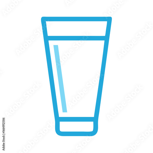 Isolated glass illustration on a white background, glass of water