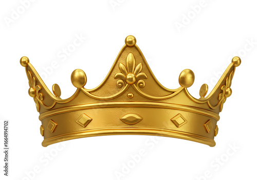 Ornate Gold Crown Regal Symbol of Power and Authority  Isolated on Black Background isolated on transparent background