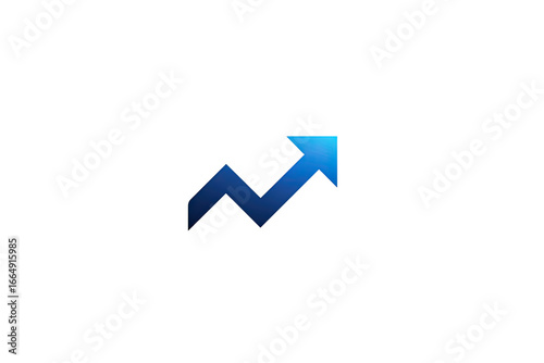 Free Download A vibrant blue upward trend graph against a black background.  The graphic features a stylized arrow with jagged edges, suggesting a progressive ascent - GFXLoad