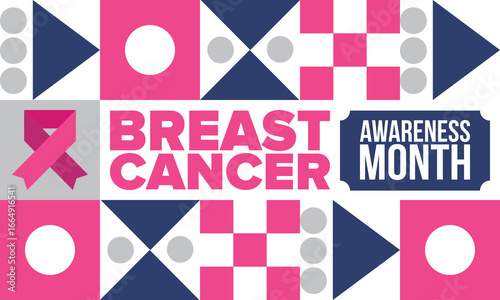 Breast Cancer Awareness Month. Pink october. Pink ribbon. Woman healthcare. Celebrate annual. Medic concept. Girl solidarity. Cancer prevention. Female disease. Poster, banner and background. Vector