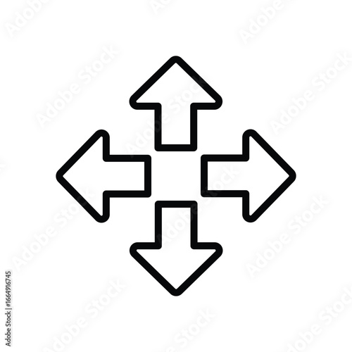 Move Icon Vector Symbol Design Illustration Outlines Style
