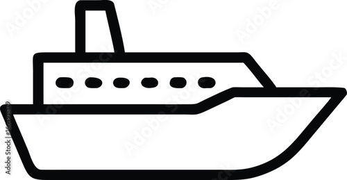  Modern Military Vessel Icon, Flat Design, Blue and Gray