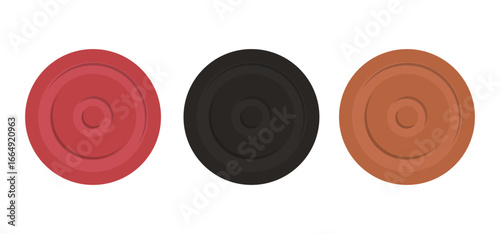 Carrom Men Vector Symbol on White Background
