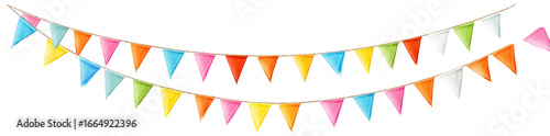 Colorful triangular pennant garland (4)